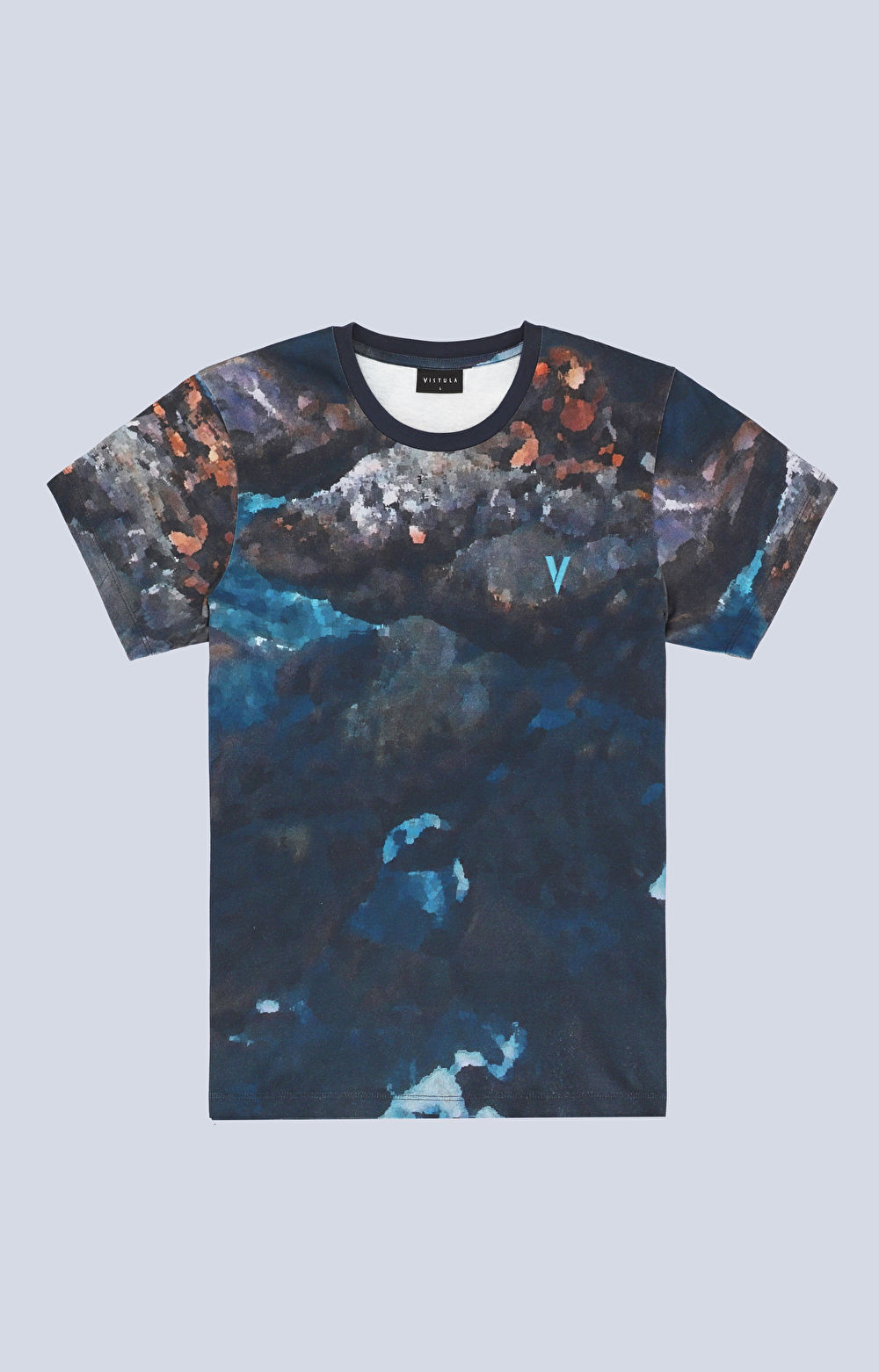 Printowany t-shirt z motywem zorzy polarnej