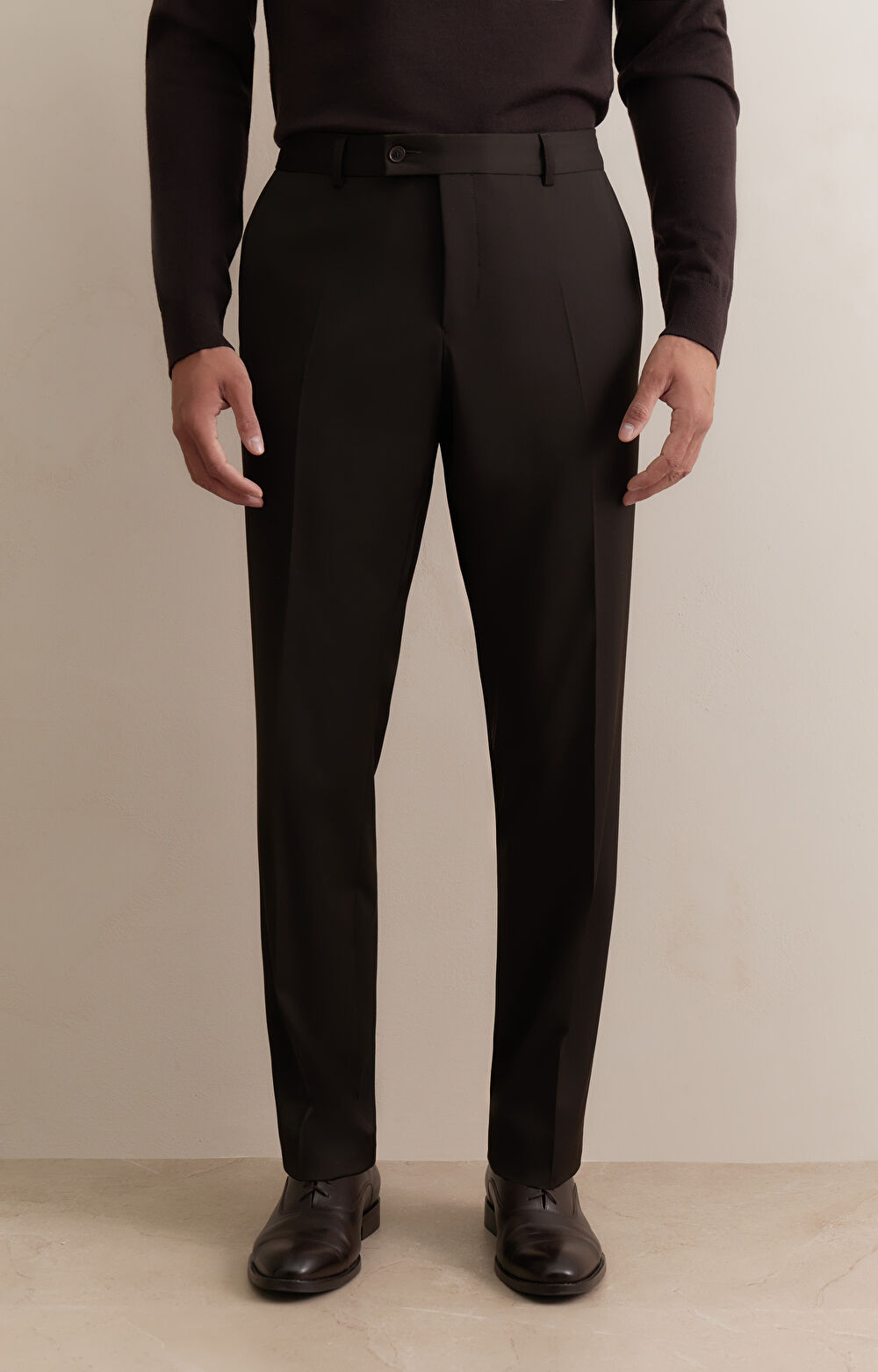 Brązowy garnitur super slim - 6