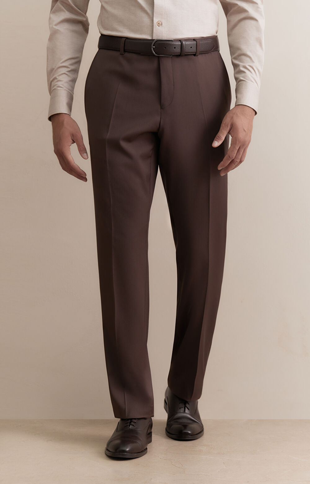Brązowy garnitur super slim - 6