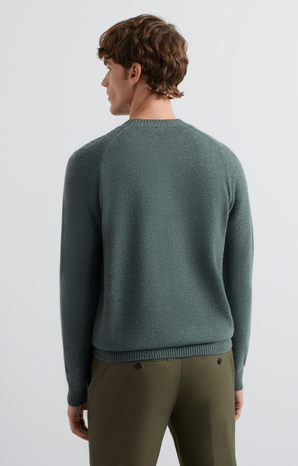 Sweter round neck w mikrowzór - 2