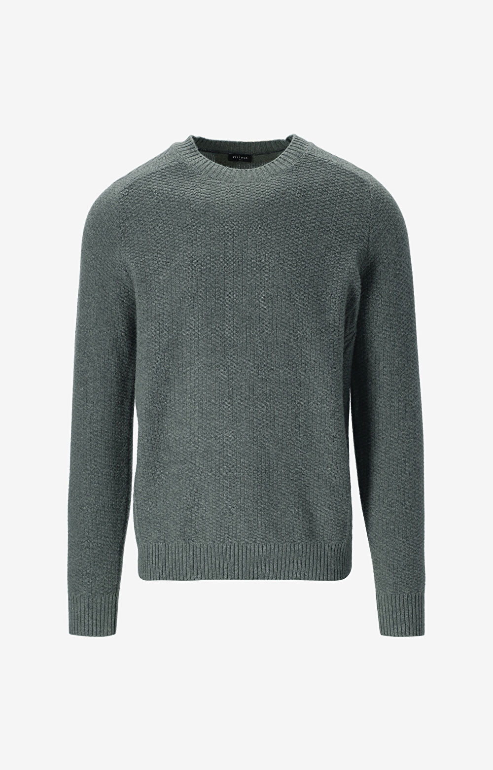 Sweter round neck w mikrowzór - 2