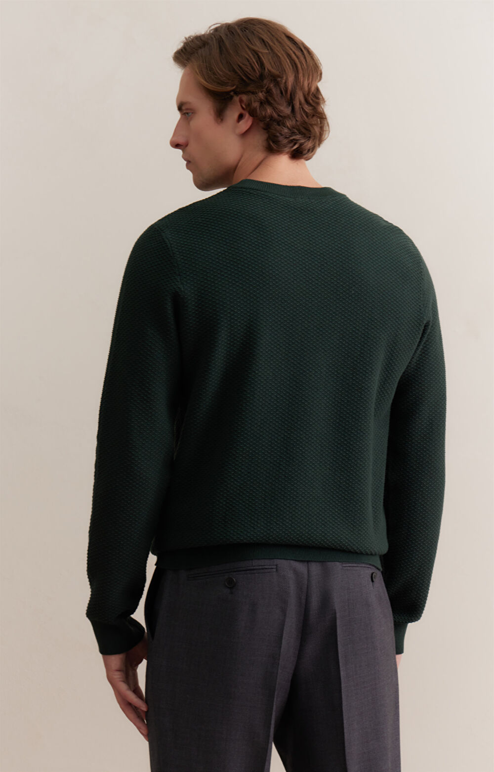 Strukturalny sweter round neck - 2