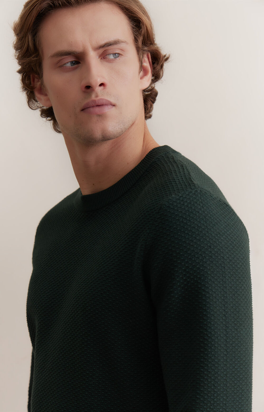 Strukturalny sweter round neck - 4