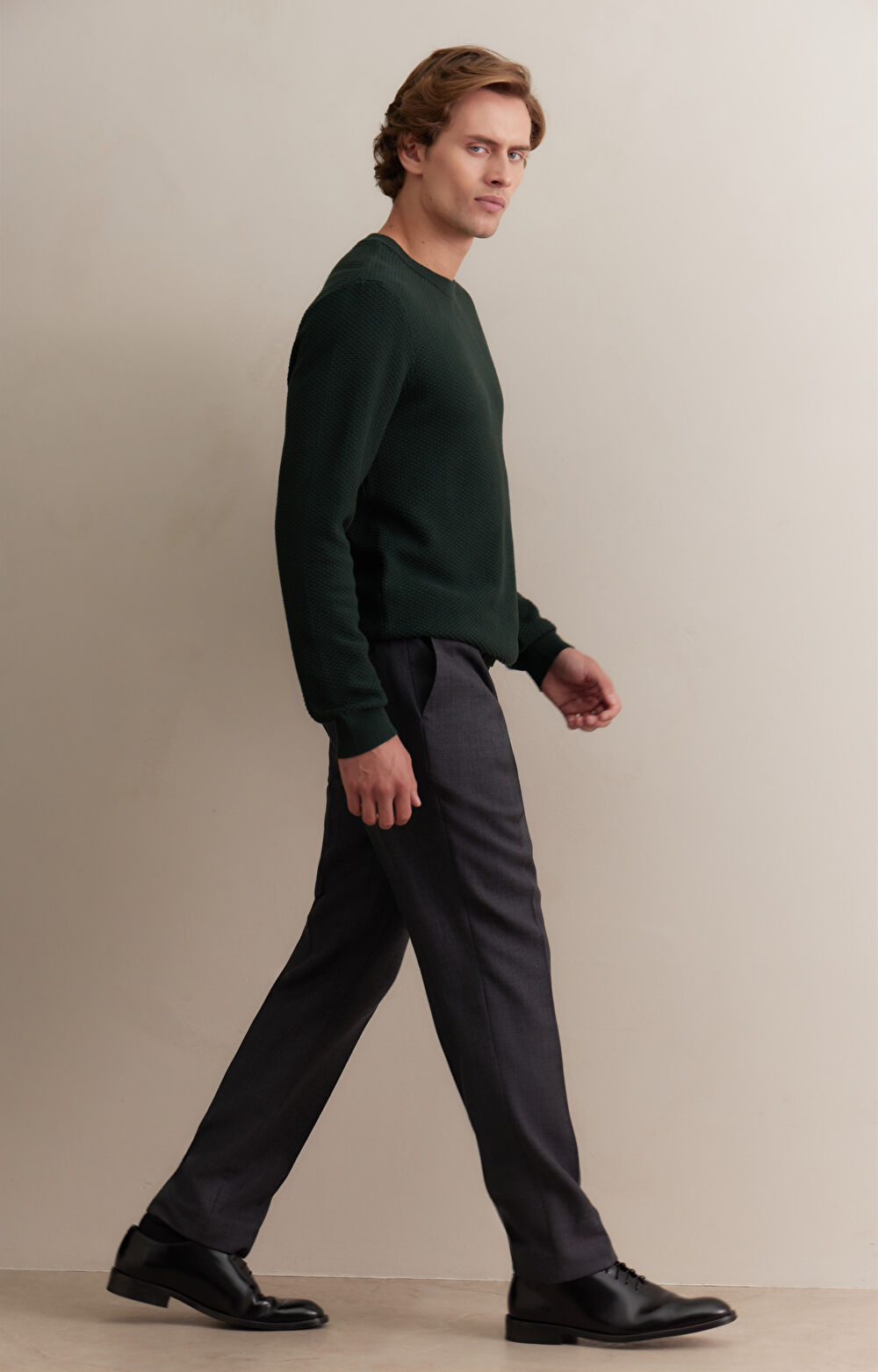 Strukturalny sweter round neck - 3