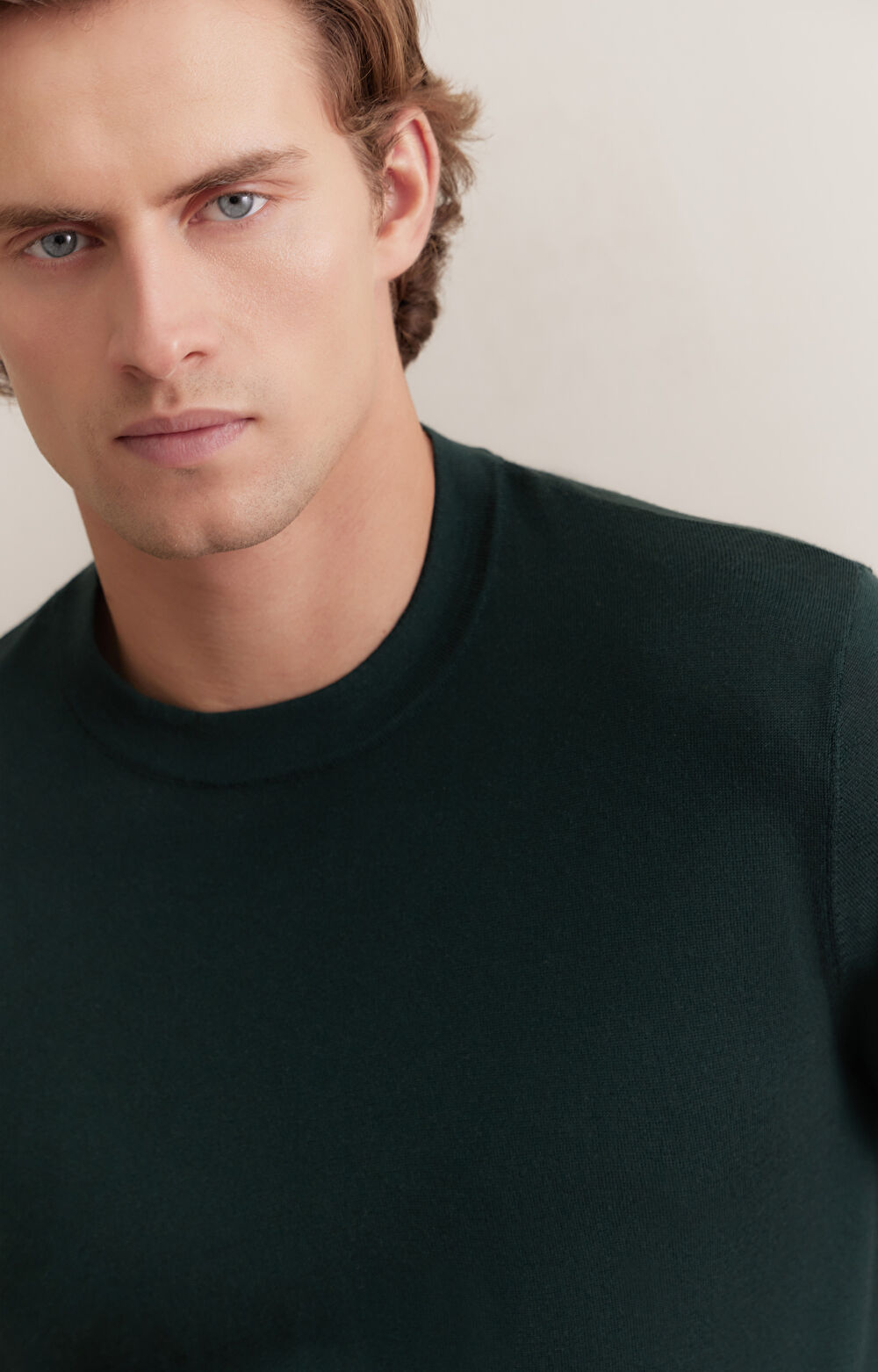 Gładki sweter round neck - 5