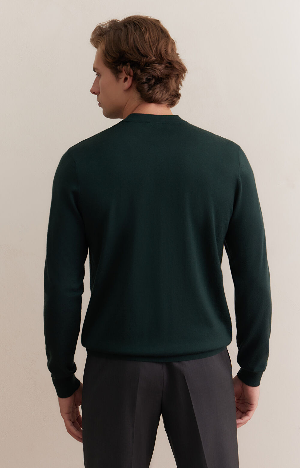 Gładki sweter round neck - 3