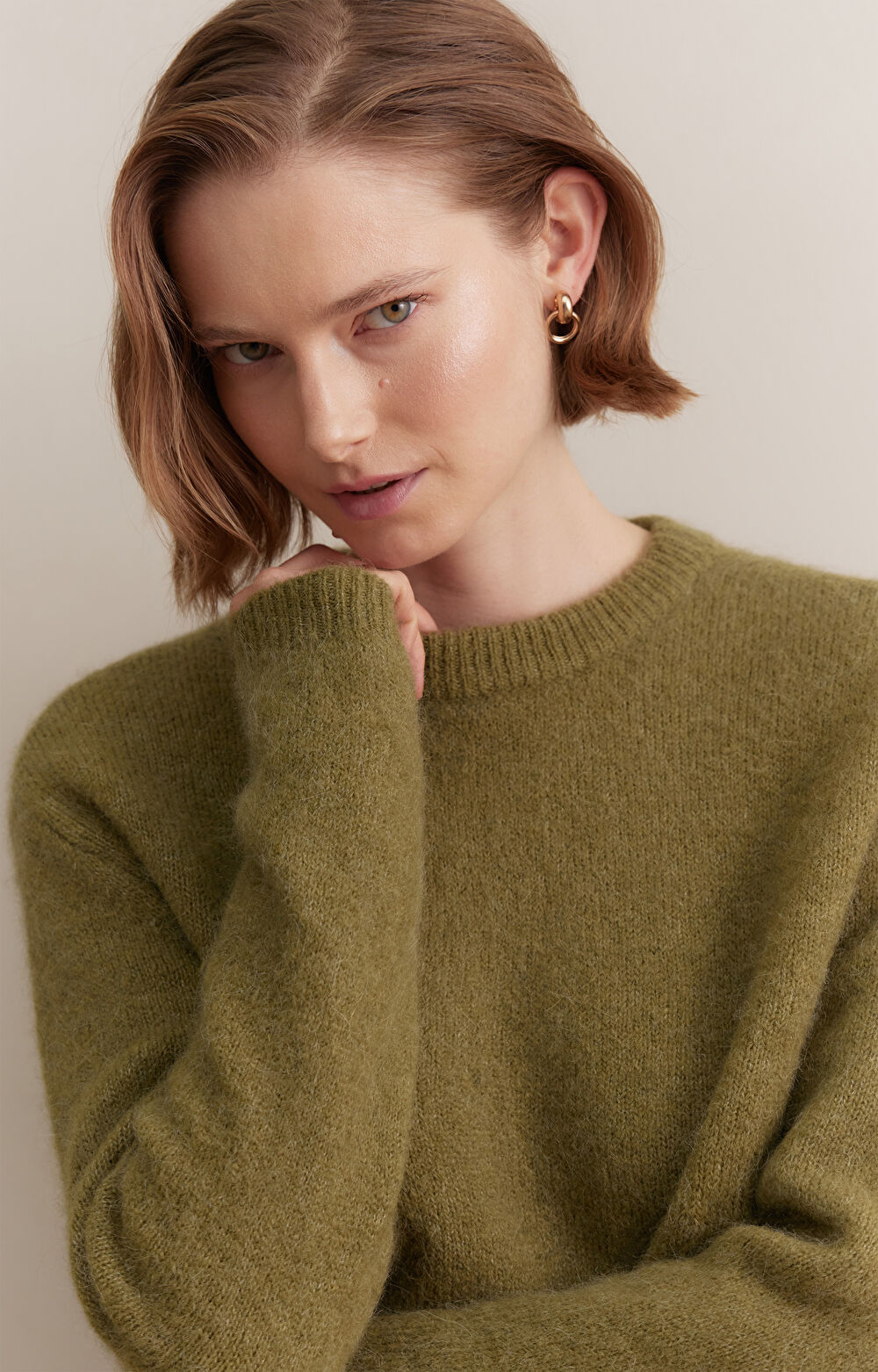 Wełniany sweter round neck - 6