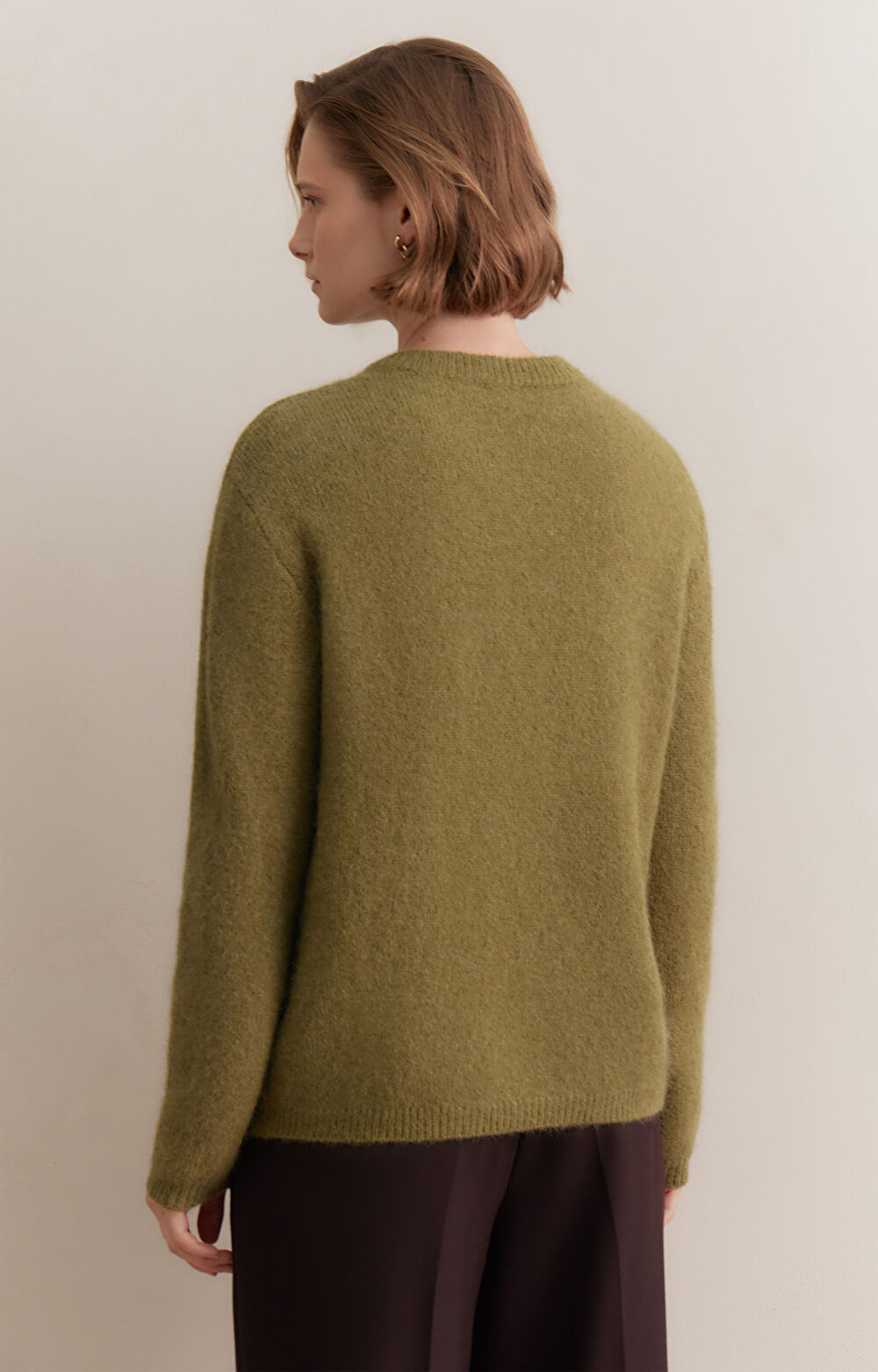 Wełniany sweter round neck - 3