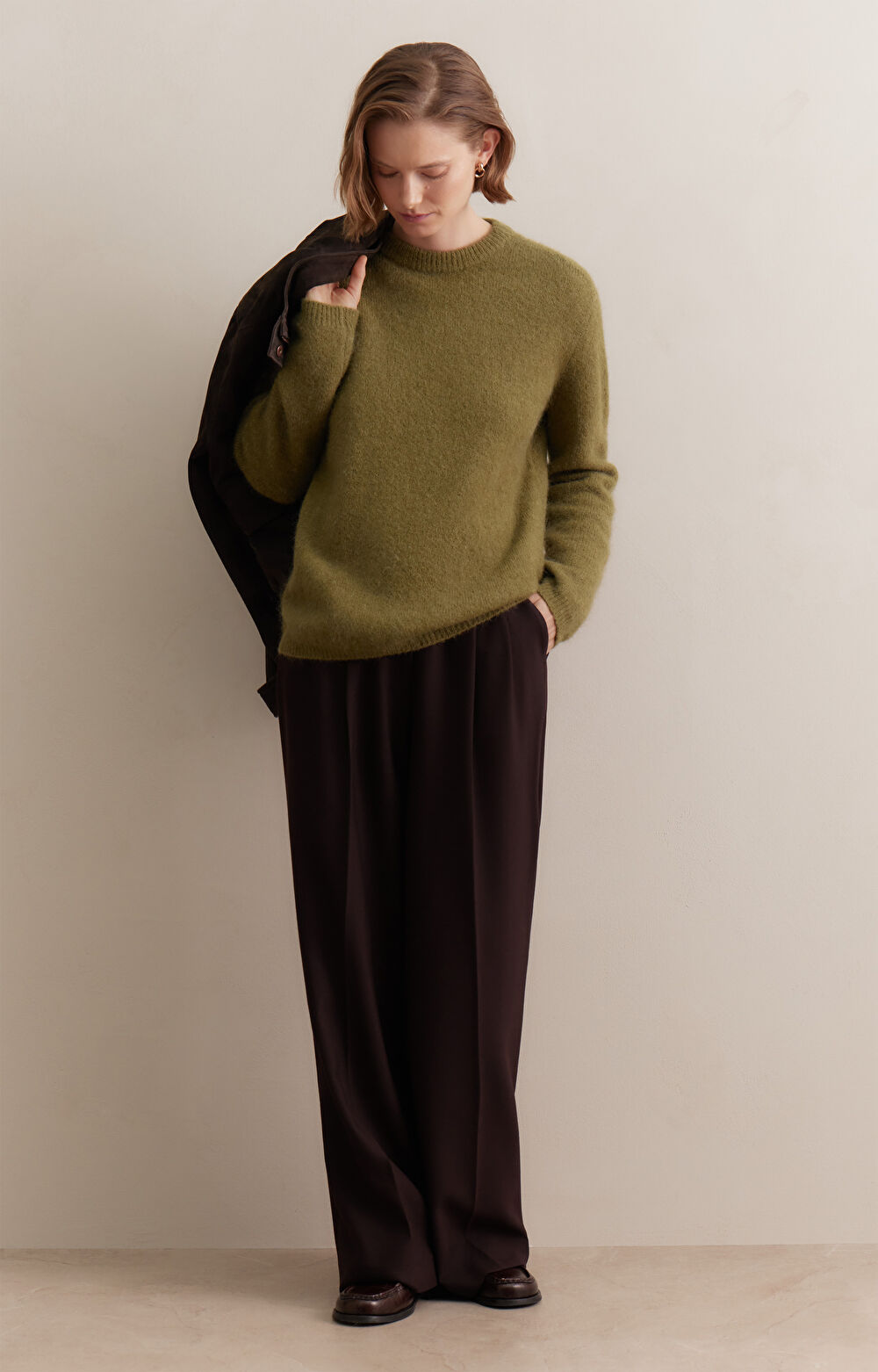 Wełniany sweter round neck - 2