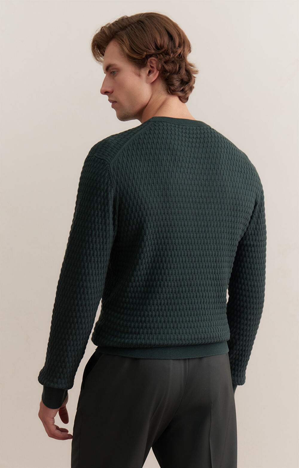 Bawełniany sweter w geometryczny wzór - 3