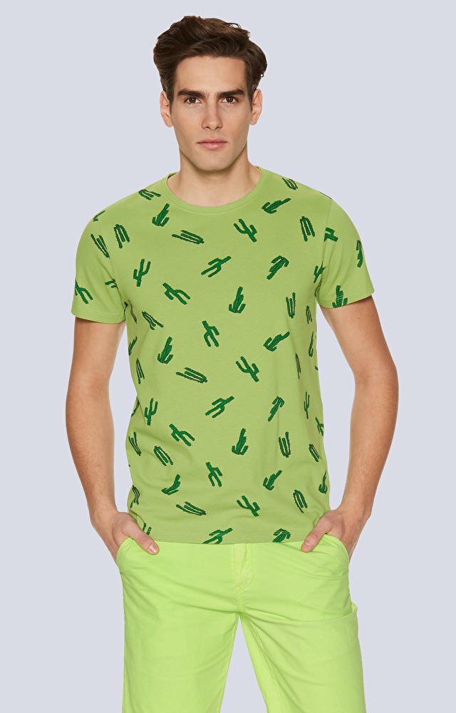 T-shirt z nadrukiem w kaktusy