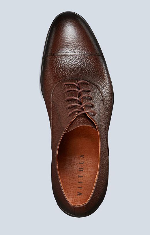 Skórzane buty typu oxford z tłoczeniem, klasyczne do garnituru