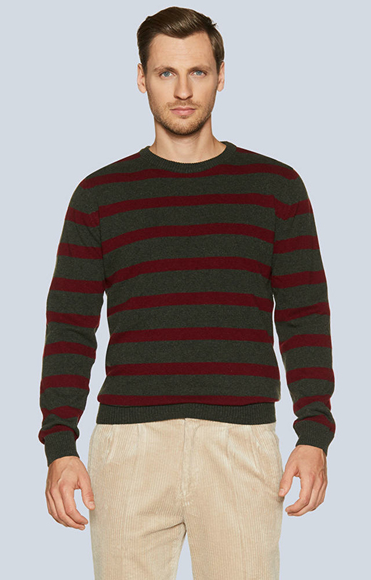 Wełniany sweter w paski