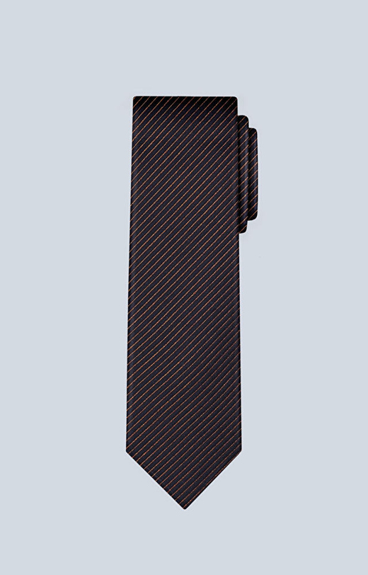 Jedwabny krawat w paski z dodatkiem bawełny