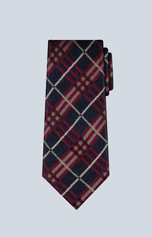 Wełniany krawat z dodatkiem jedwabiu
