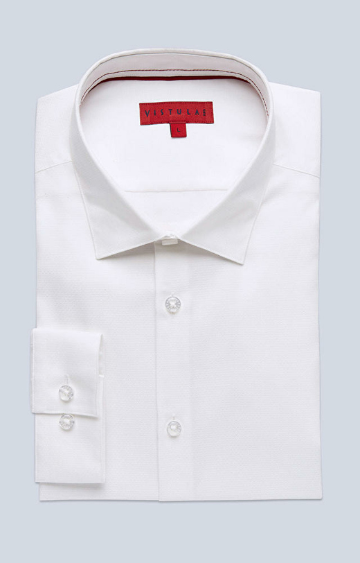 Dopasowana koszula w strukturalny wzór z kołnierzem kryte button-down