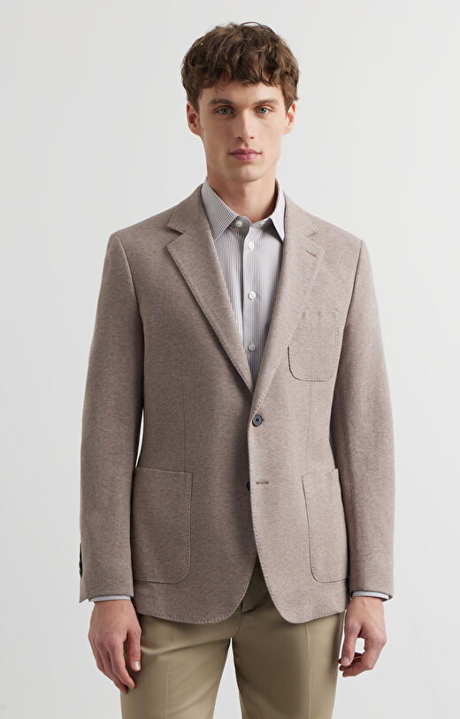 Marynarka slim z melanżowej dzianiny