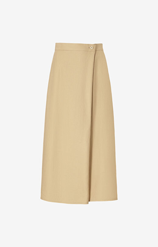 Lniana spódnica kopertowa