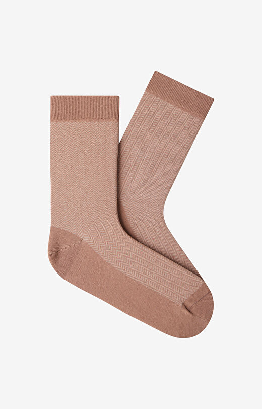 Długie skarpety w jodełkę