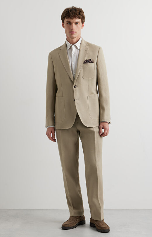 Lniane spodnie super slim do garnituru - Mix&Match