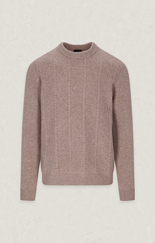 Beżowy sweter z wełny merino