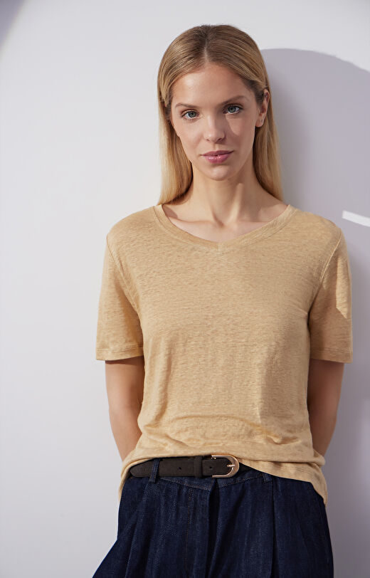 Lniany t-shirt