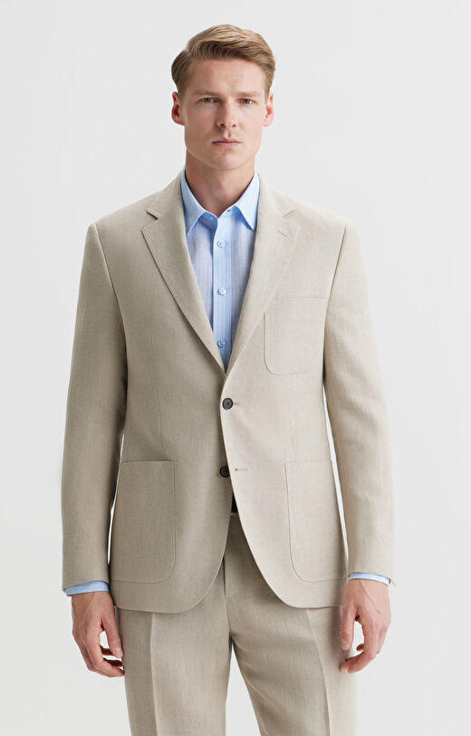 Marynarka lniana super slim do garnituru - Mix&Match