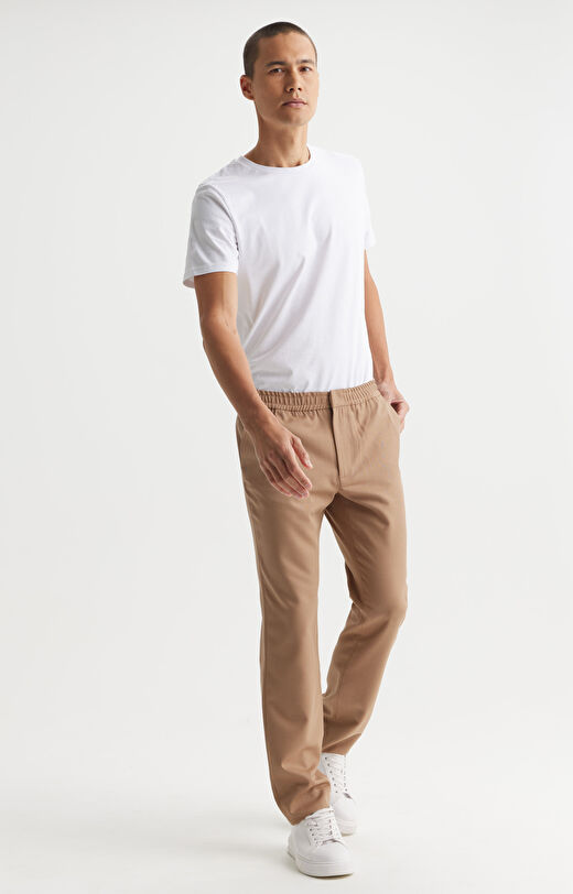 Chinosy slim fit z wełną