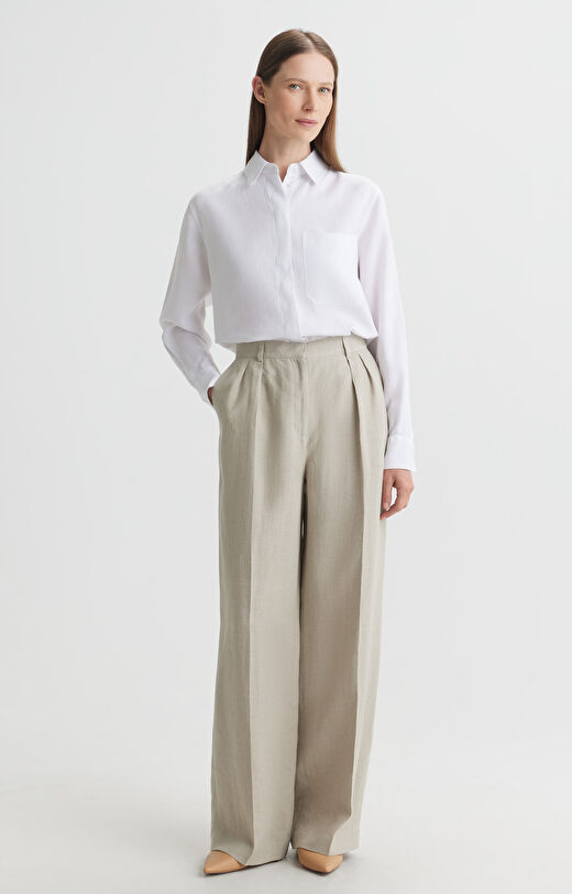 Lniane spodnie relaxed fit