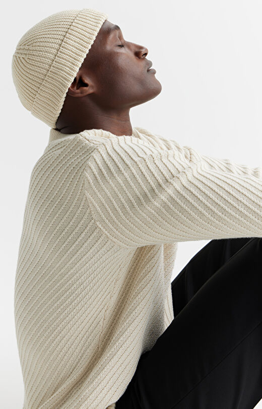 Bawełniany sweter ze strukturalnym wzorem