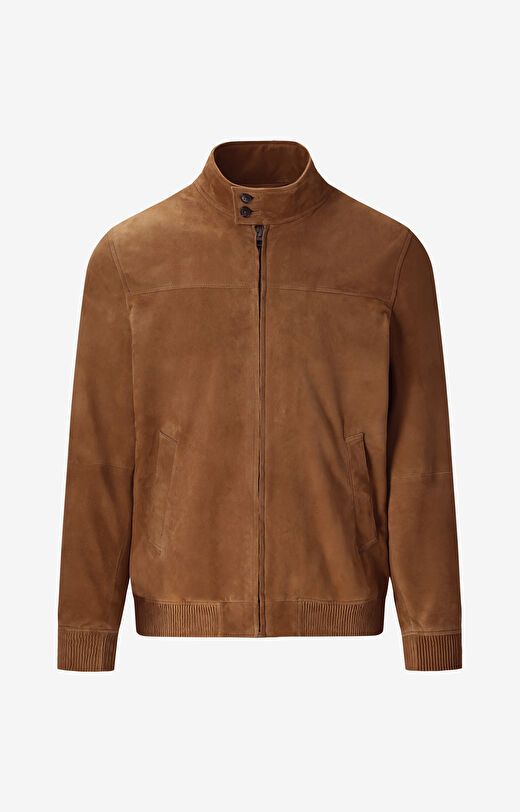 Zamszowa kurtka typu harrington