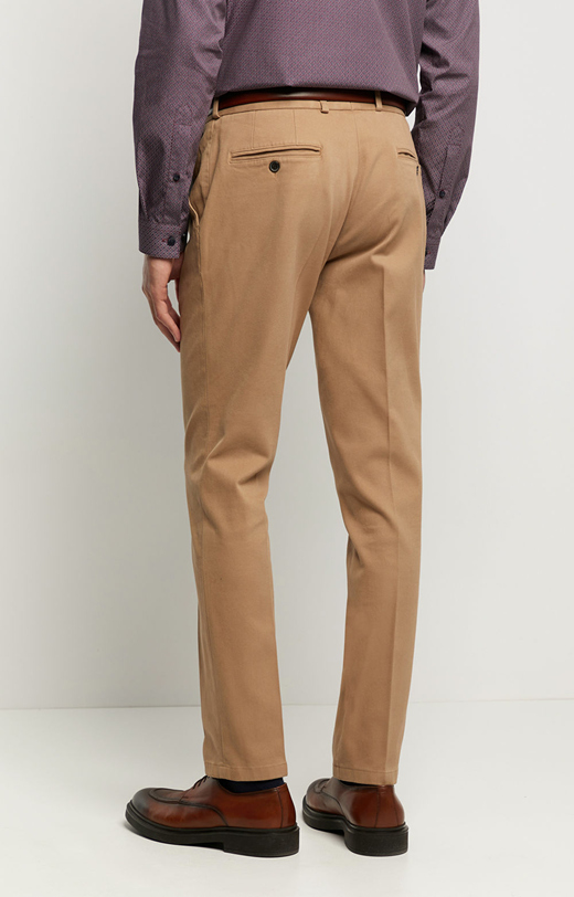 Eleganckie spodnie bawełniane w delikatny diagonal