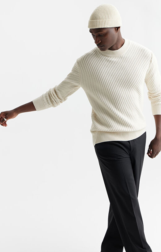 Bawełniany sweter ze strukturalnym wzorem