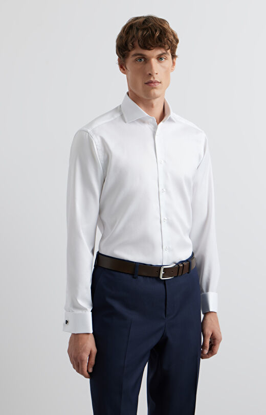 Koszula slim w mikrowzór