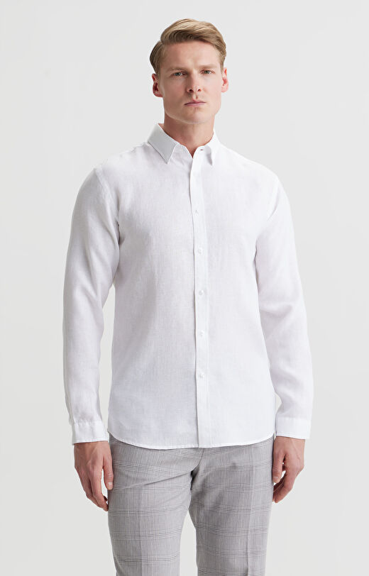 Koszula lniana slim fit