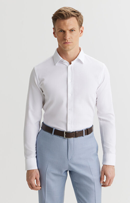 Koszula slim fit w mikrowzór