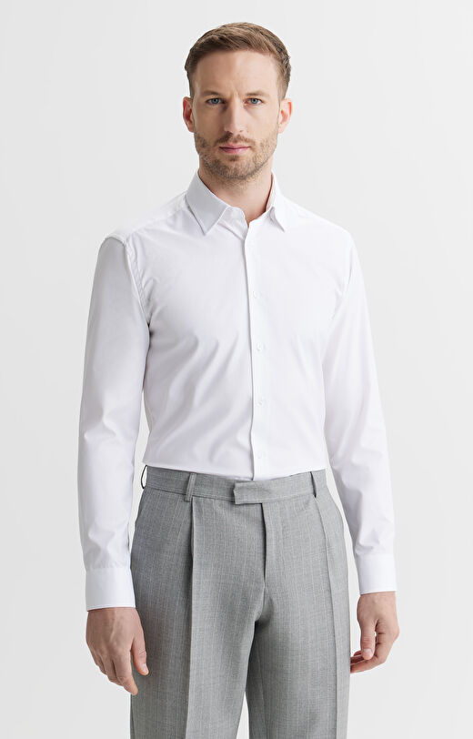 Koszula slim fit o diagonalnym splocie