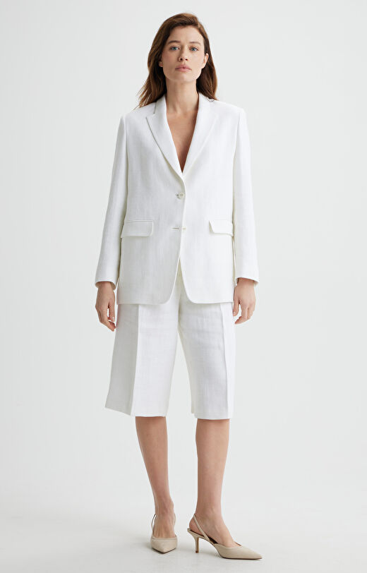 Lniany żakiet regular fit do garnituru - Mix&Match