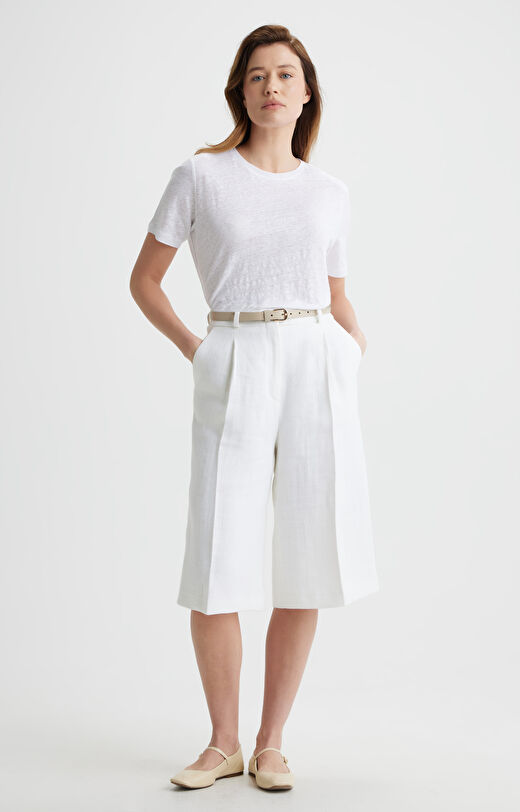 Lniane szorty relaxed fit do garnituru - Mix&Match