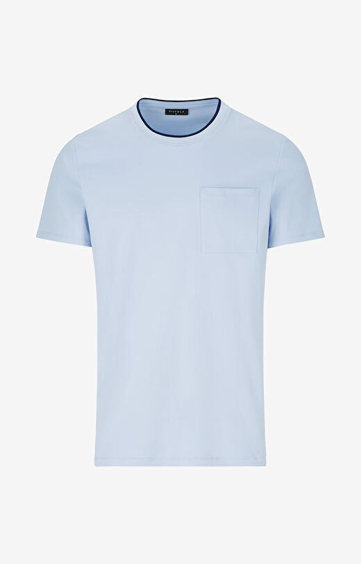 T-shirt round neck z kieszonką