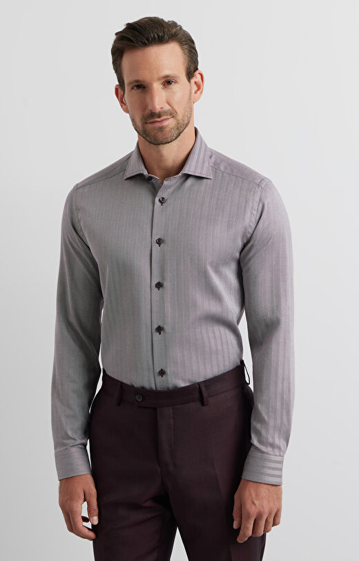 Koszula slim w jodełkę