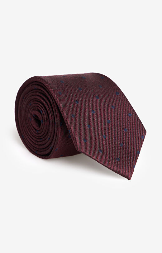 Krawat w kropki z wełny i jedwabiu