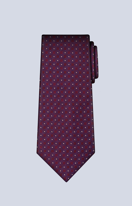 Jedwabny krawat w regularny wzór