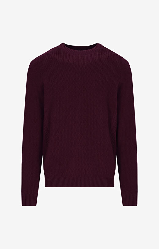 Sweter round neck w mikrowzór