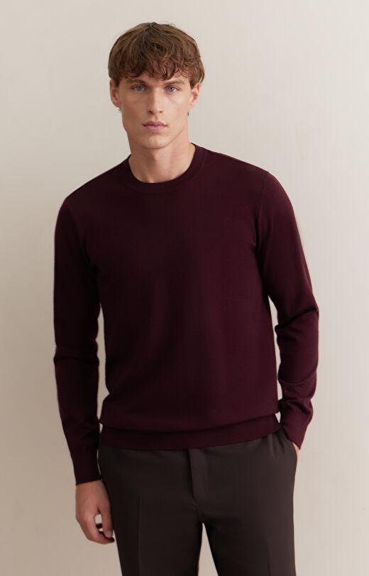 Gładki sweter round neck