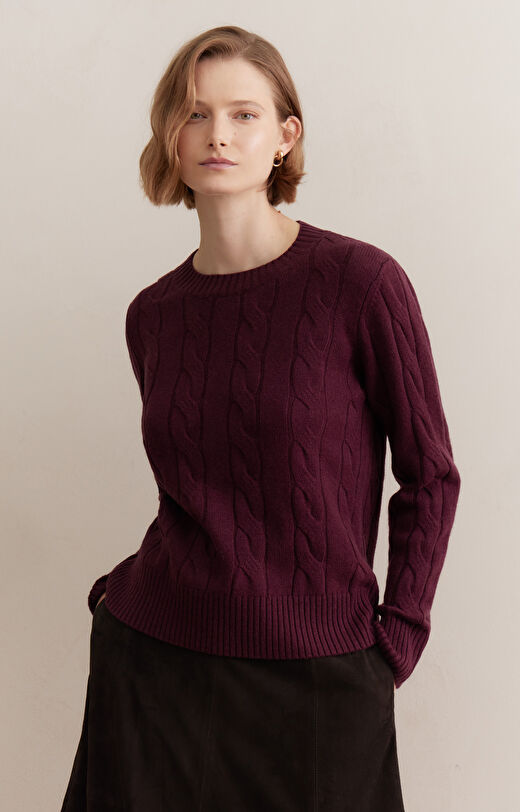 Wełniany sweter round neck