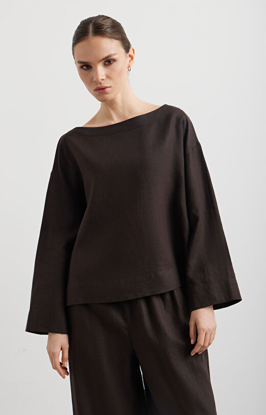 Lniana bluzka regular