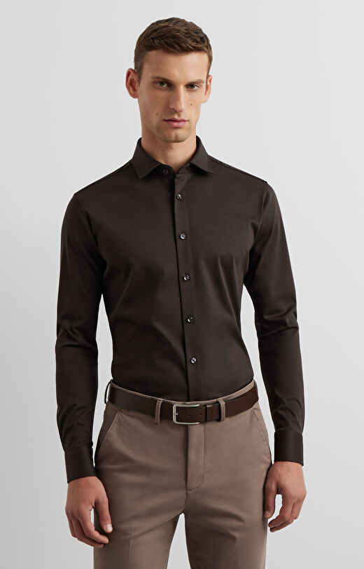 Dzianinowa koszula slim