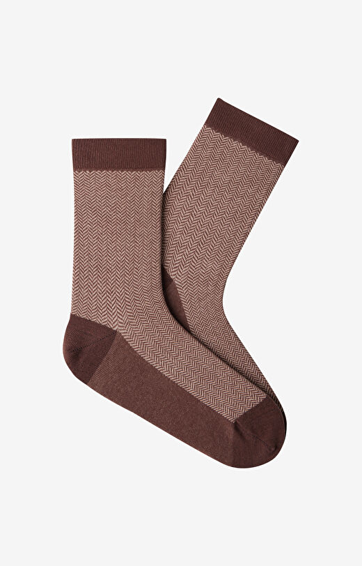 Długie skarpety w jodełkę