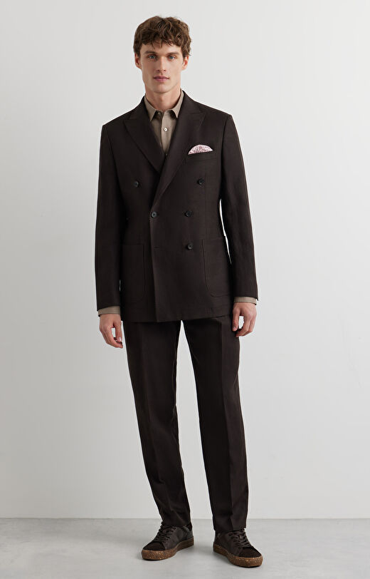 Lniane spodnie super slim do garnituru - Mix&Match